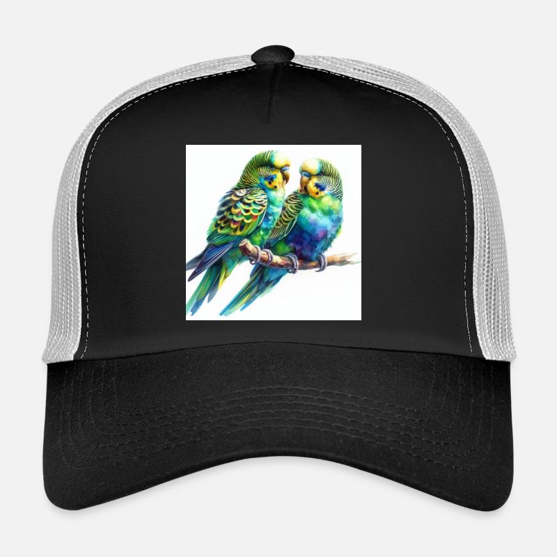 Aquarellsittiche - Trucker Cap - Schwarz/Steingrau