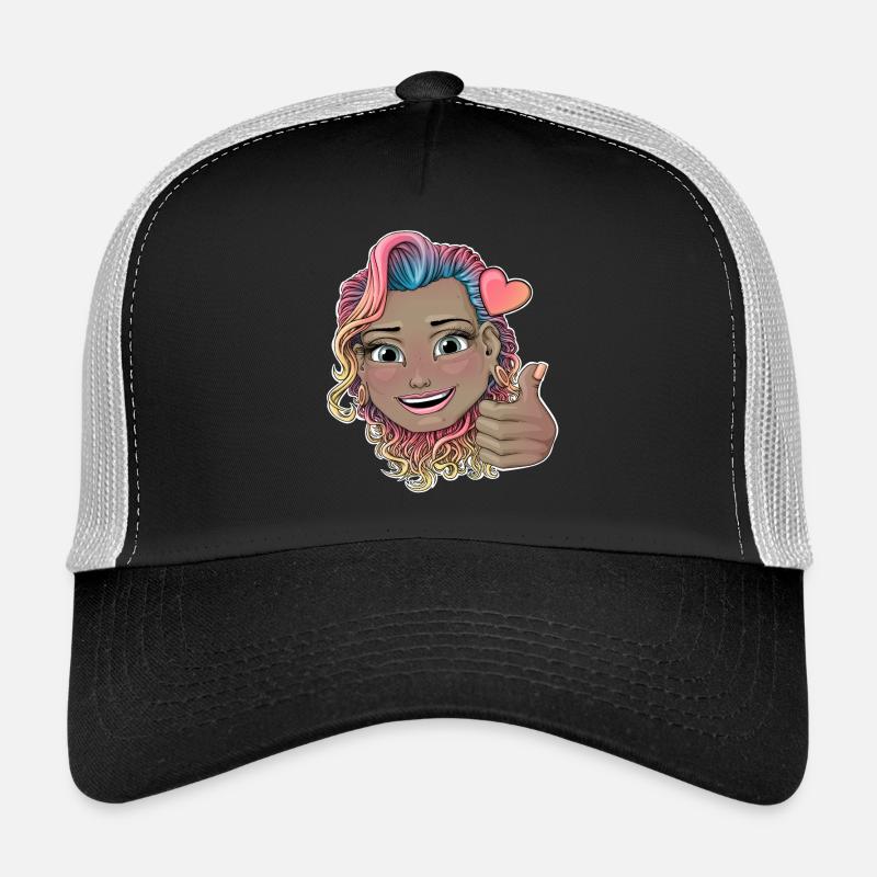 Badge multicolore vibrant pour cheveux bouclés Casquette trucker 