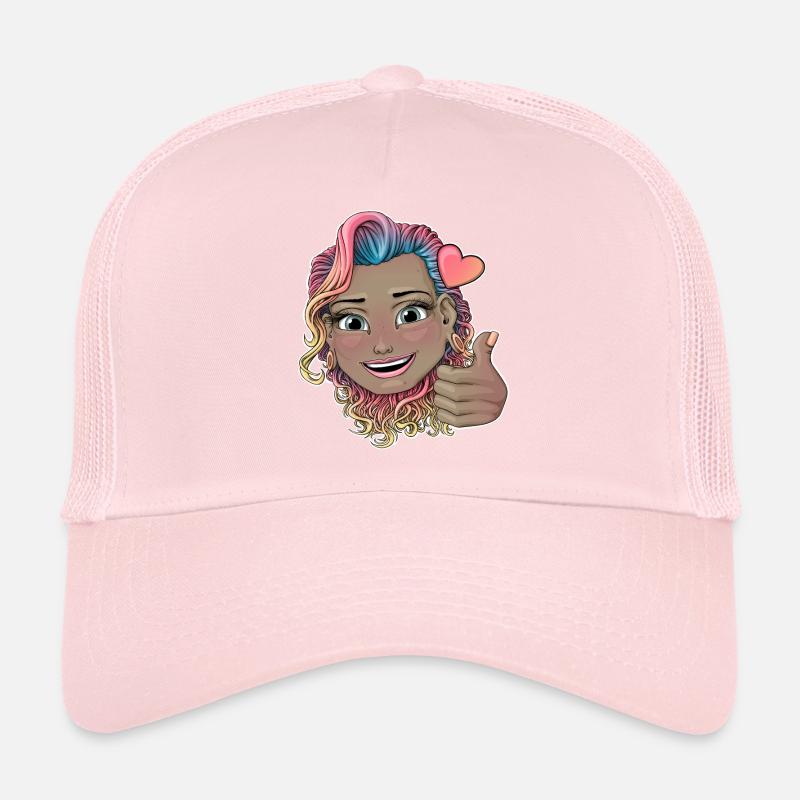 Badge multicolore vibrant pour cheveux bouclés Casquette trucker 