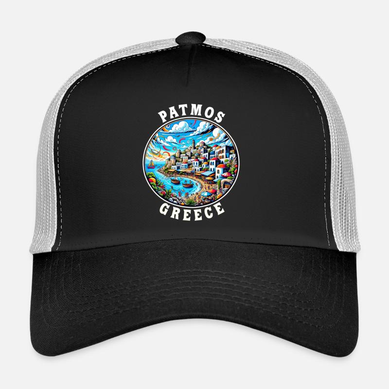 Vacances à Patmos, Grèce, baie de la mer Égée Casquette trucker 