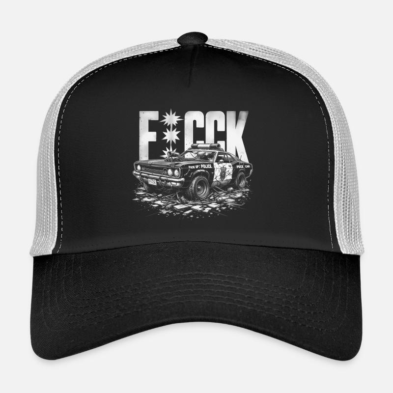 Polizeiauto - Trucker Cap - Schwarz/Steingrau