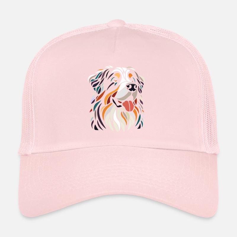 Multicolor Bernese Mountain Dog Head Geom art Trucker Cap