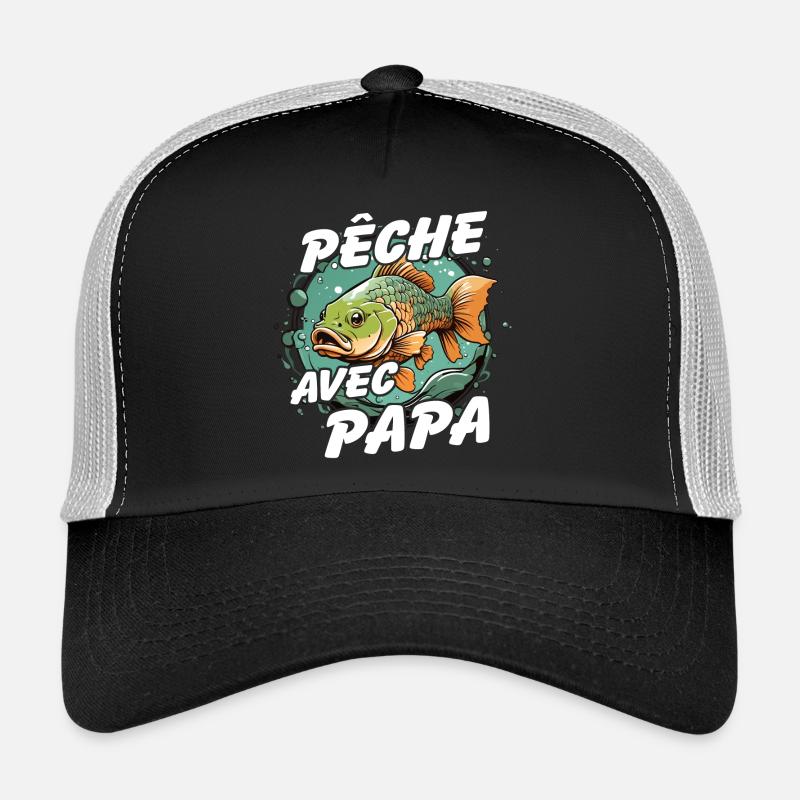 Pêcher avec papa. Motif de pêche coloré Casquette trucker 
