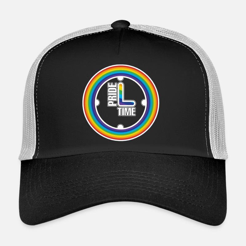 Rainbow Pride Ring Clock Trucker Cap