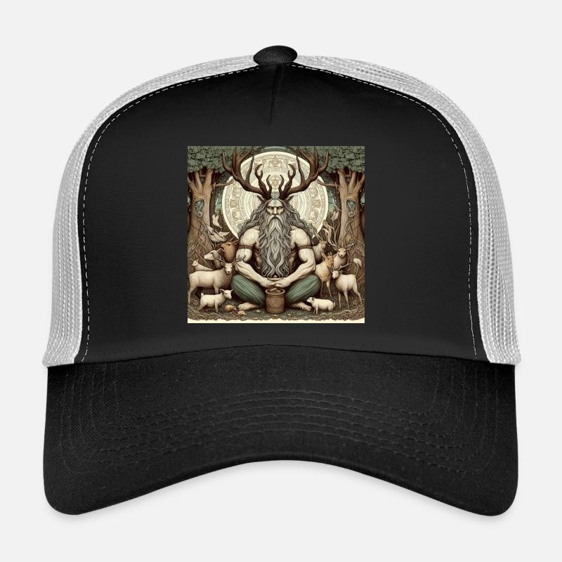 Cernunnos, dieu celte - Casquette trucker  - noir/gris pierre