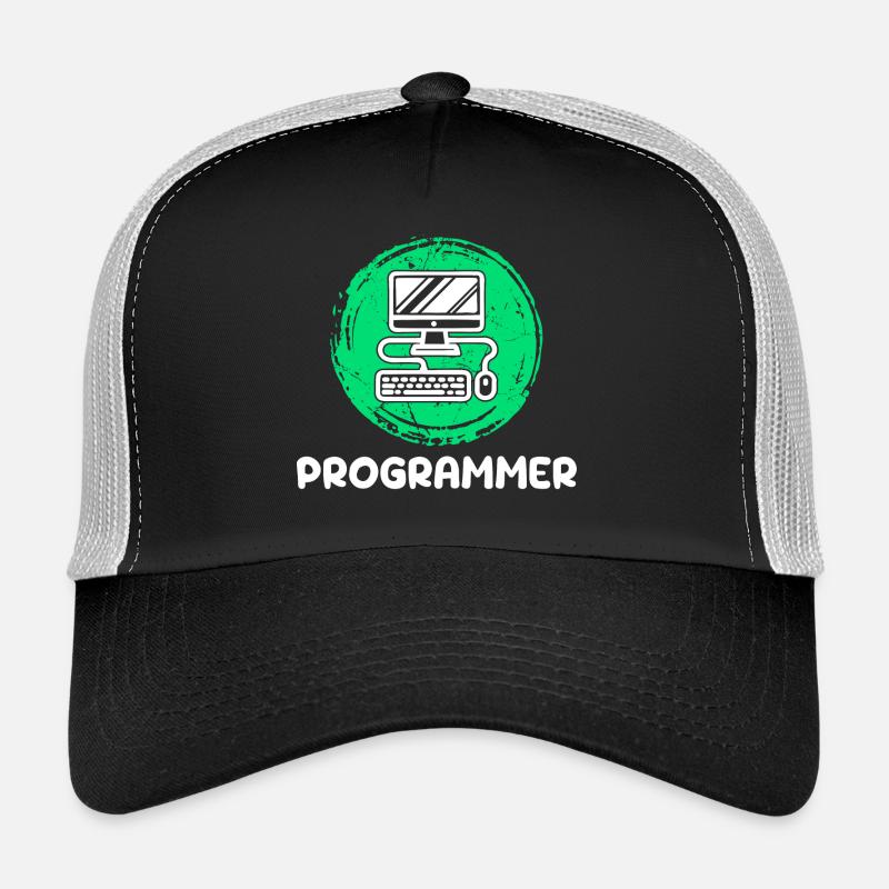 Développeur informatique Programmeur Geek informatique - Casquette trucker  - noir/gris pierre