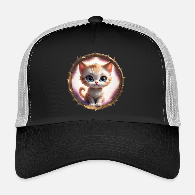 Kätzchen im Stachelring - Trucker Cap - Schwarz/Steingrau