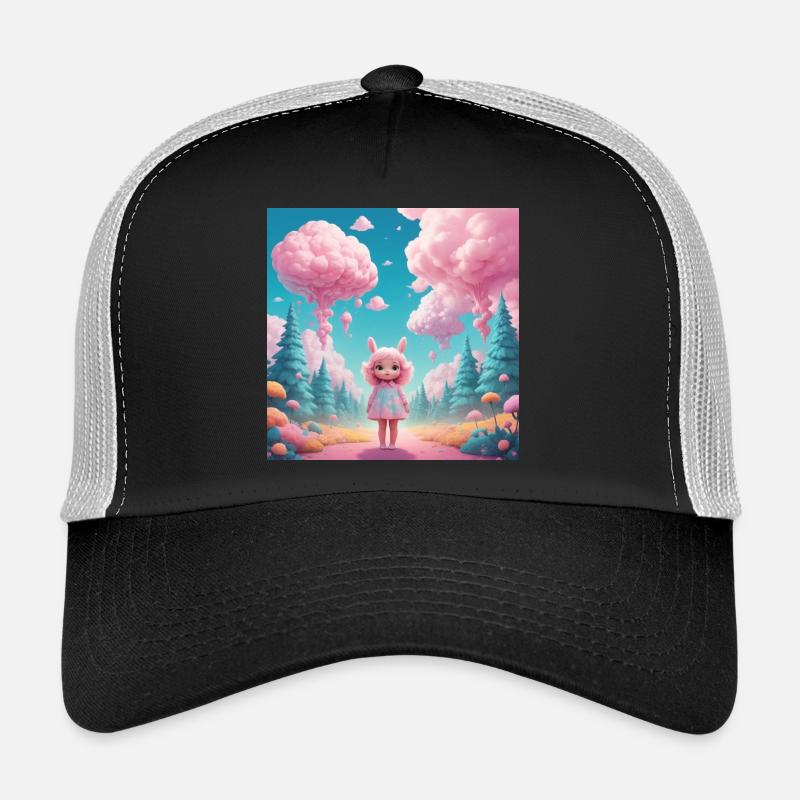 Fille dans la forêt de barbe à papa Casquette trucker 