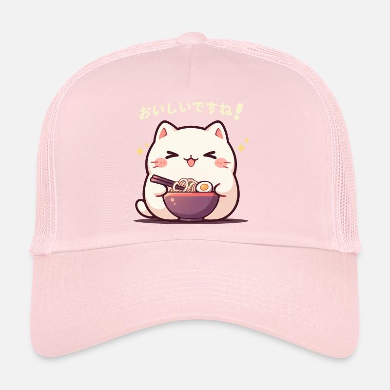 Chat qui mange des Ramens Casquette trucker 
