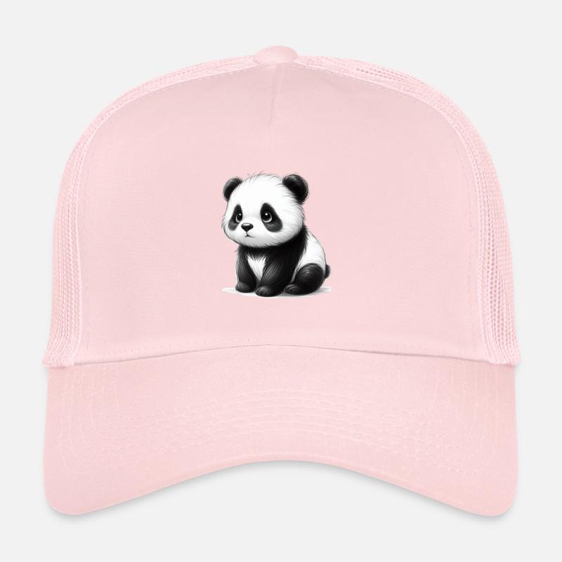 Adorable black and white panda sketch Trucker Cap