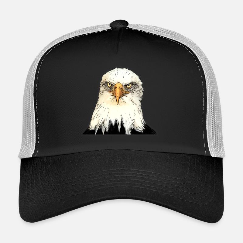 Eagle head illustration with intense look - Trucker Cap - black/stone grey