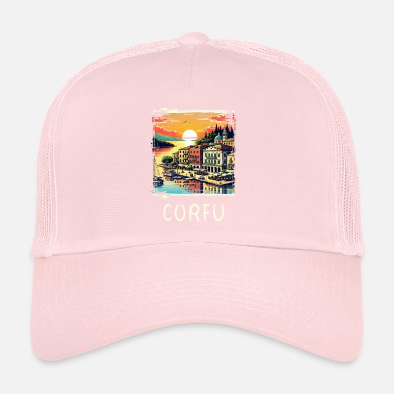 Design panoramique de Corfou, Grèce Casquette trucker 