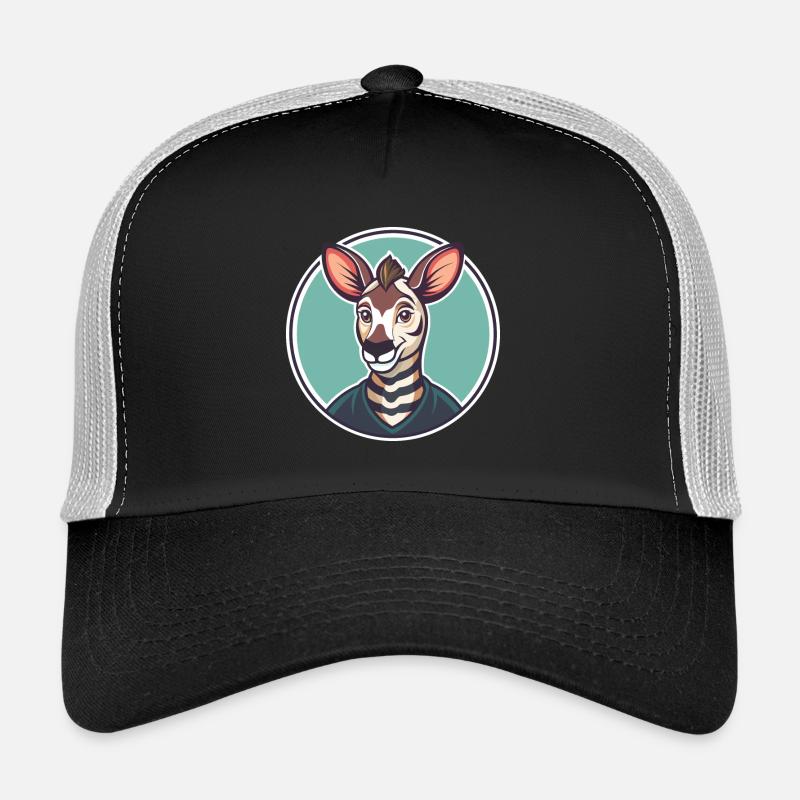 Okapi Kawaii Cartoon Figur Tier Haustier Gesicht Trucker Cap