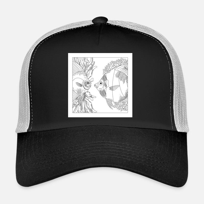 Ozean Korallenfisch - Trucker Cap - Schwarz/Steingrau