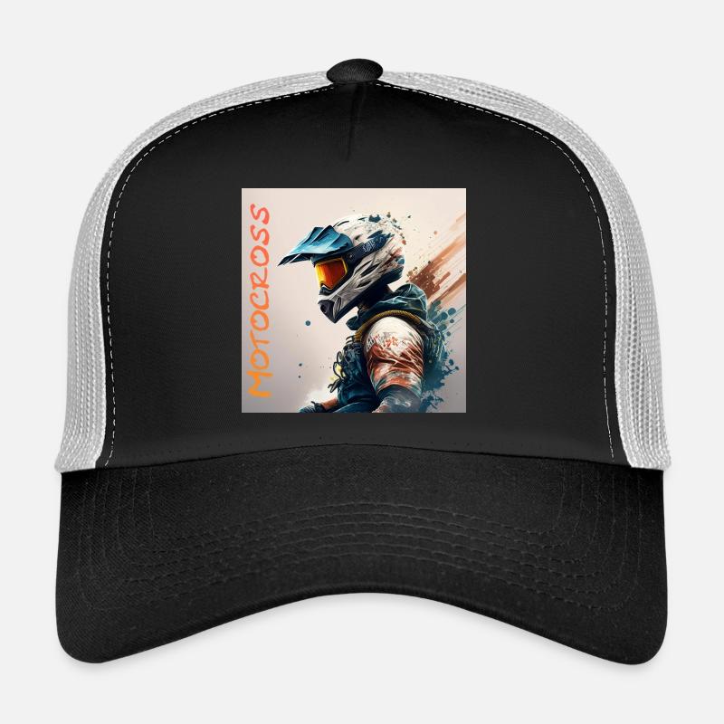 Motocross - Trucker Cap - Schwarz/Steingrau