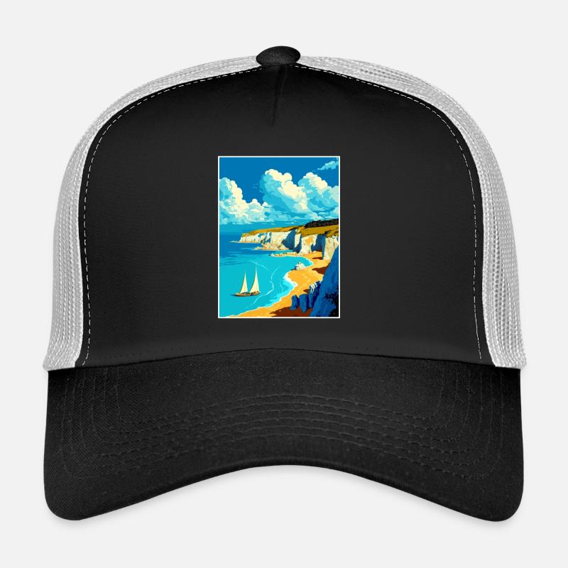 Île de Wight Anob Affiche de voyage Souvenir Peinture WP Casquette trucker 