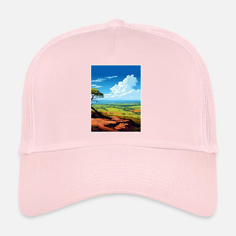 Quantock Hills Aonb Vintage Reiseposter Souvenir Trucker Cap