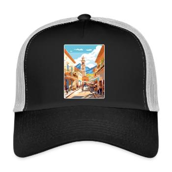 Salta Argentina Travel Poster Souvenir Paint WPA - Trucker Cap - black/stone grey - Front