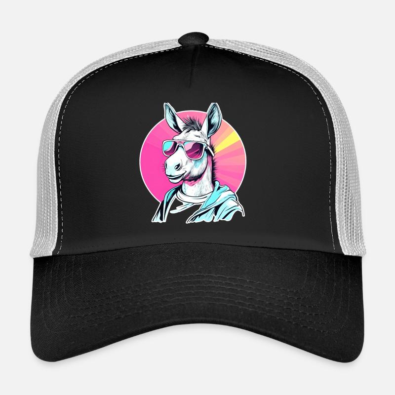Sweat à capuche Pull Town Art avec lunettes de soleil - Casquette trucker  - noir/gris pierre