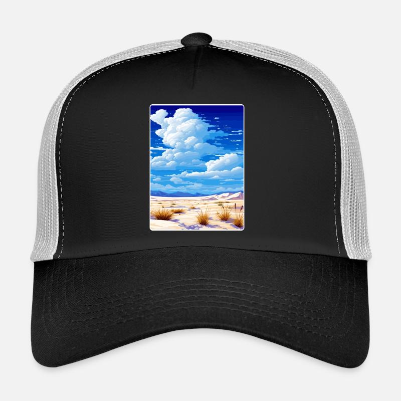 Affiche de voyage souvenir du parc national de White Sands Casquette trucker 