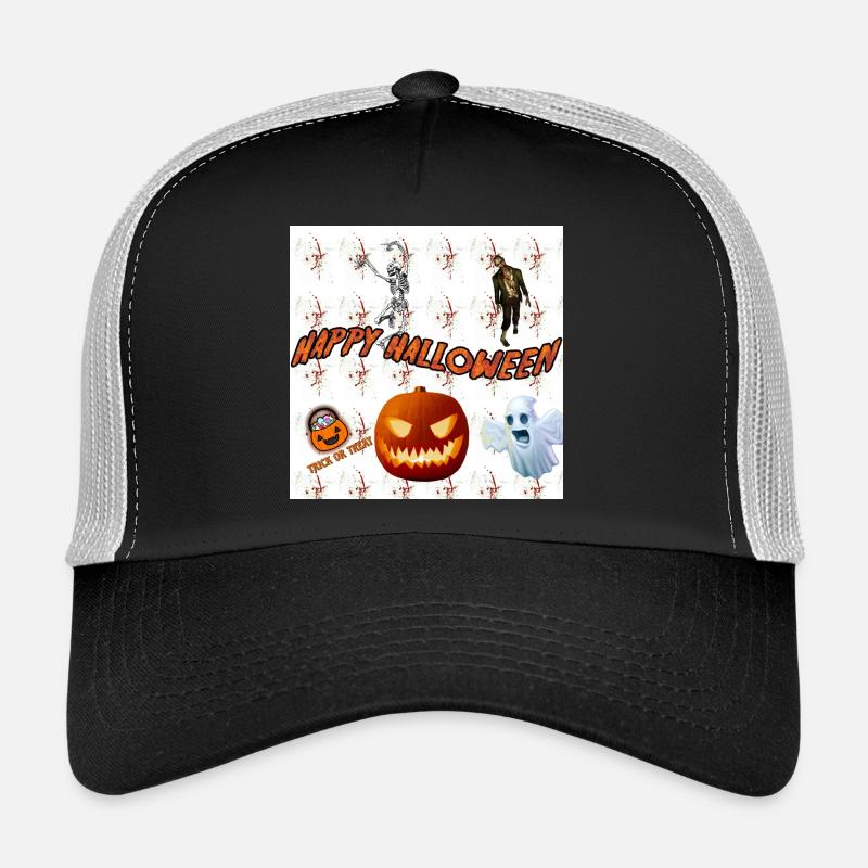 Joyeux Halloween Version 3 - Casquette trucker  - noir/gris pierre