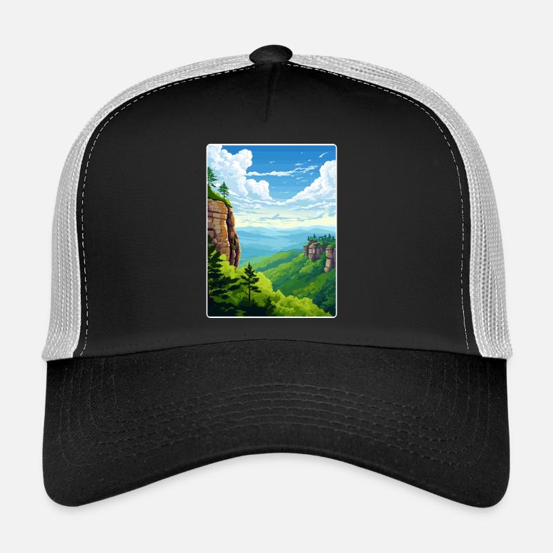 Montagnes de grès de l’Elbe Allemagne Affiche de voyage WPA Casquette trucker 