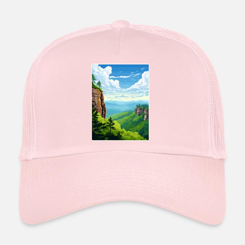 Montagnes de grès de l’Elbe Allemagne Affiche de voyage WPA Casquette trucker 