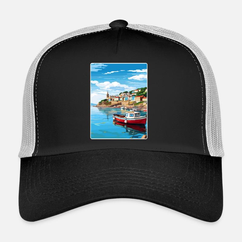 Looe England Reise Poster Souvenir Postkarte Farbe Trucker Cap