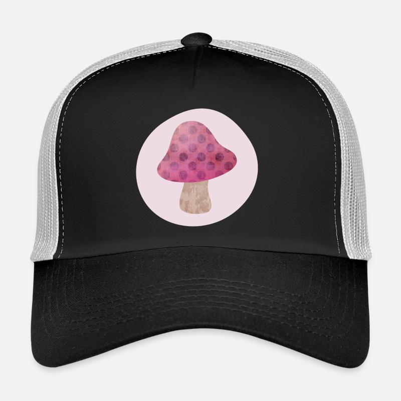 Champignon cercle automne rose fille conte de fées points forêt Casquette trucker 