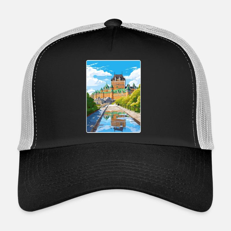 Quebec City Canada Travel Poster Souvenir Paint WP Trucker Cap