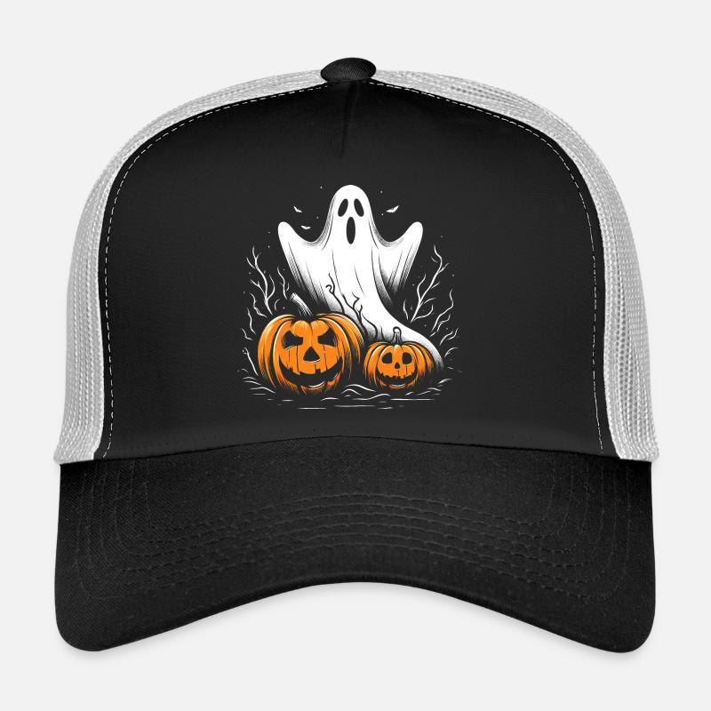 Halloween-Geist - Trucker Cap - Schwarz/Steingrau