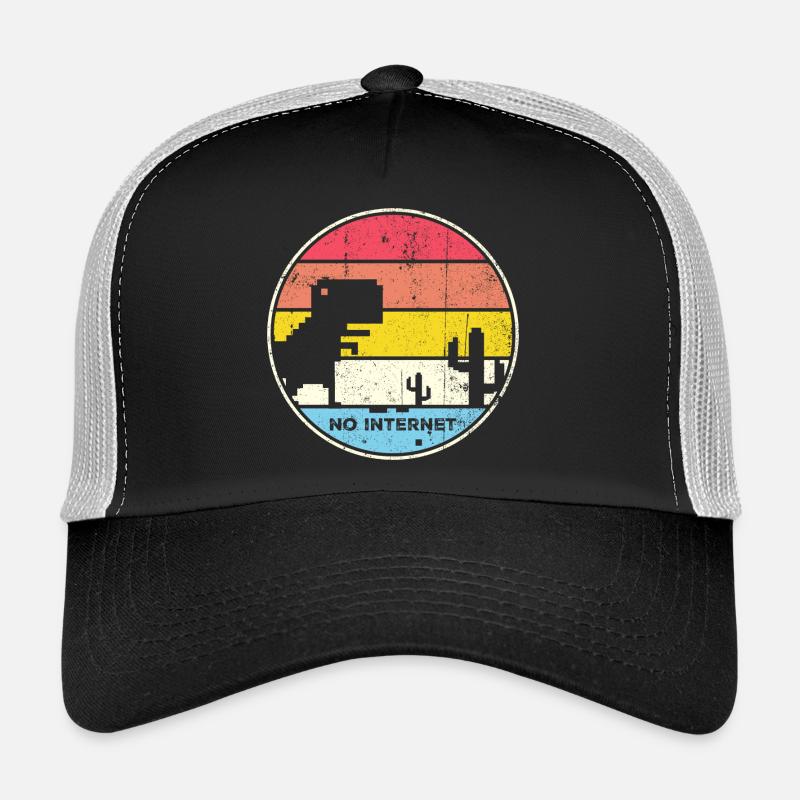 Desert Sunset Pixel Silhouette Trucker Cap
