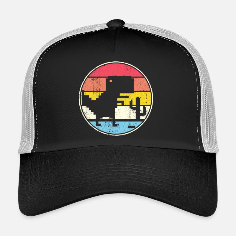 Cercle de coucher de soleil pixel avec silhouette Casquette trucker 