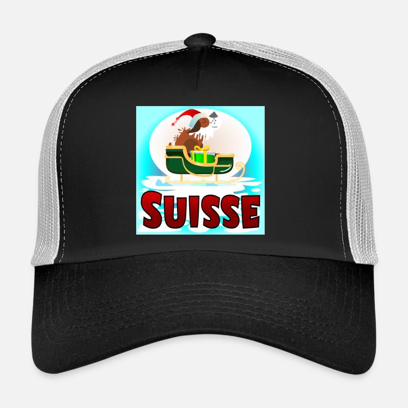 Chien Saint-Bernard Suisse Noël Casquette trucker 
