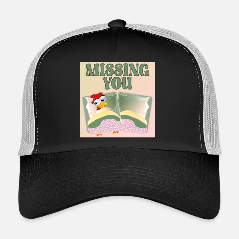 MISSING YOU - CHICKEN BED - Trucker Cap - black/stone grey