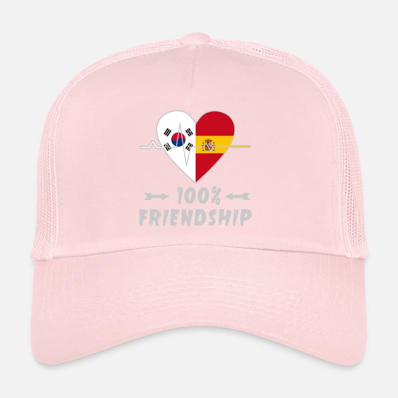 100 % amitié entre la Corée du Sud et l'Espagne Casquette trucker 