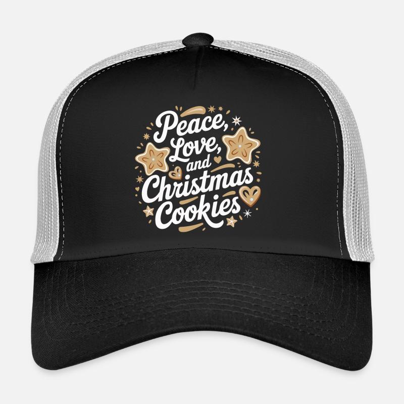 Paix, amour et biscuits de Noël Casquette trucker 