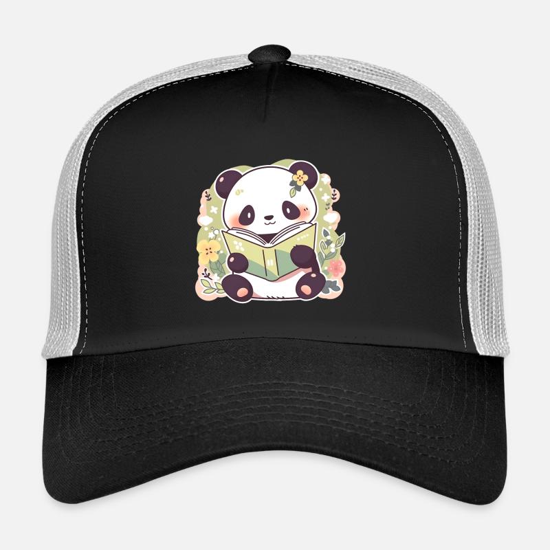 Panda Reading a Book - Cute Cartoon Design Trucker Cap