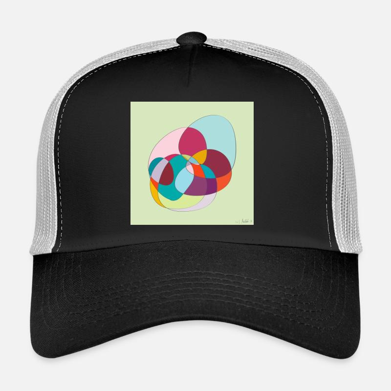 Verschlungene Farbübergänge - Trucker Cap - Schwarz/Steingrau