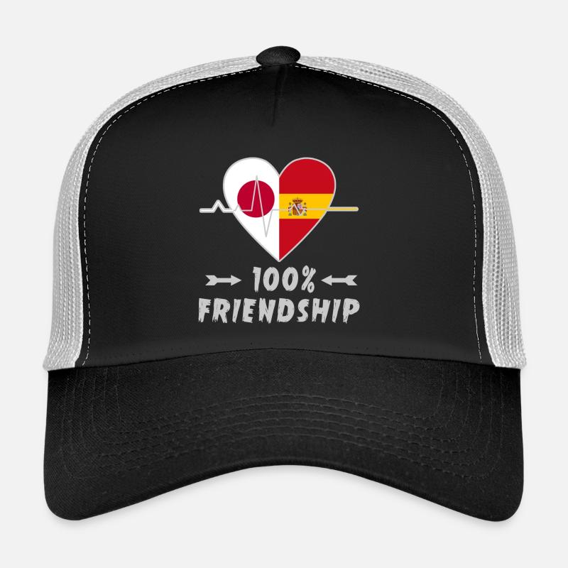 Japan und Spanien 100% Freundschaft Trucker Cap