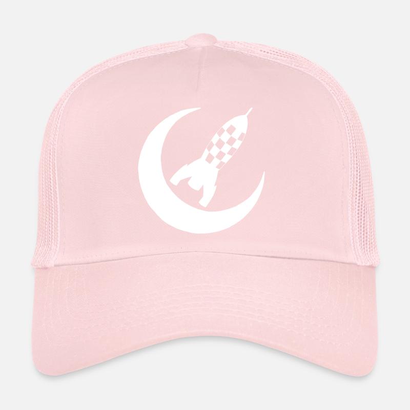 Fusée blanche et demi lune Casquette trucker 