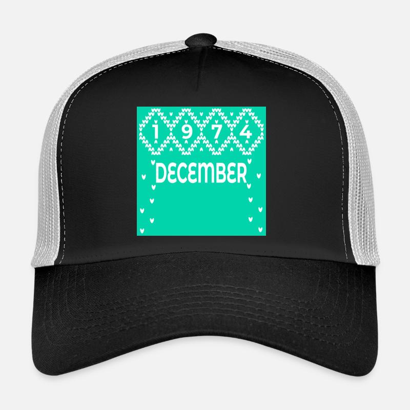 WINTER, 52. GEBURTSTAG DEZEMBER 1974 - Trucker Cap - Schwarz/Steingrau