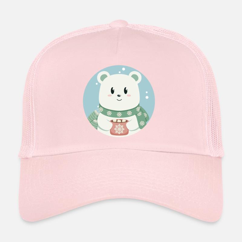 Ours polaire mignon dans l’ de Noël Casquette trucker 