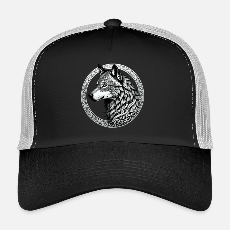 Wolf mit keltischem Knoten 02 Trucker Cap
