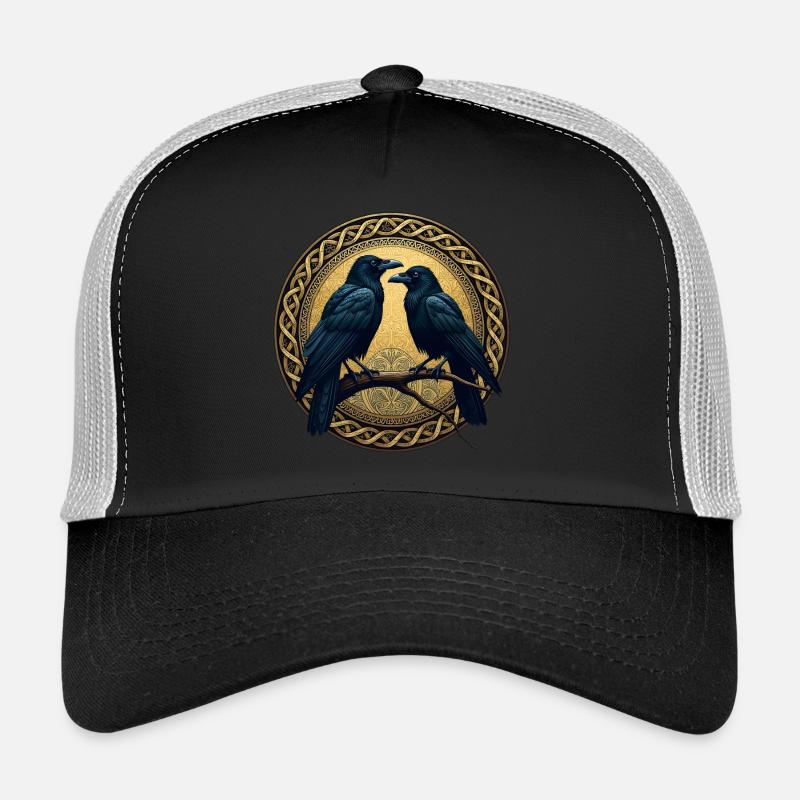 Two ravens with Celtic knots Trucker Cap