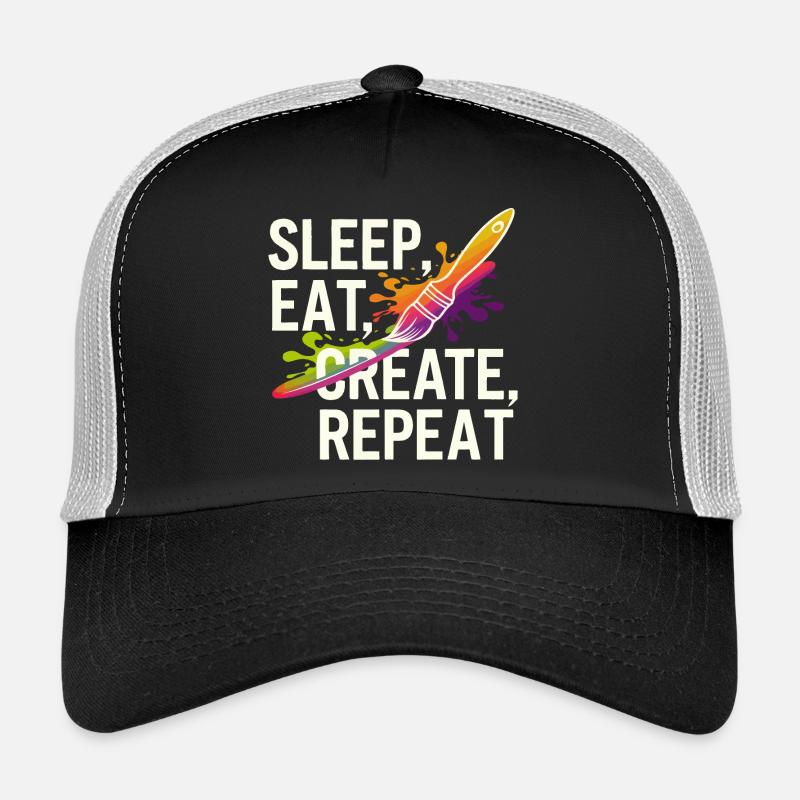 Dormir Manger Créer Répéter Casquette trucker 