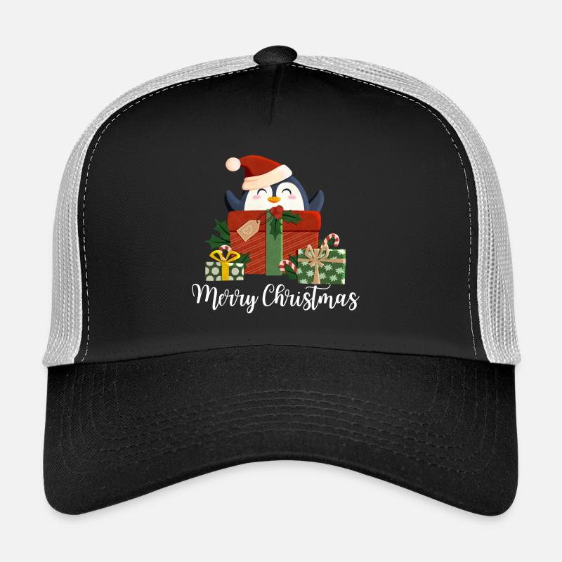 Joyeux Noël - Pingouin de Noël - blanc Casquette trucker 