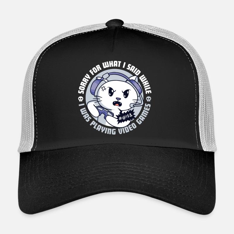 Angry Gamer Cat Trucker Cap