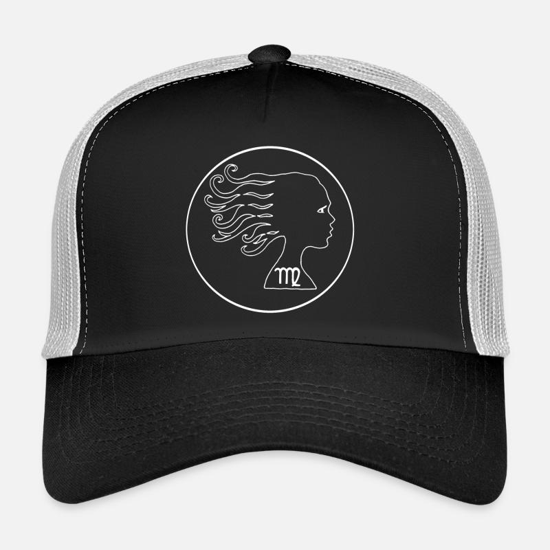 Signe du zodiaque de la vierge (blanc) - Casquette trucker - noir/gris pierre