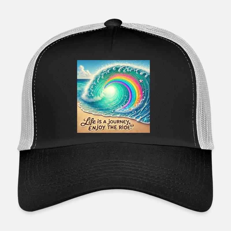 Wellenreise Regenbogenwirbel - Trucker Cap - Schwarz/Steingrau